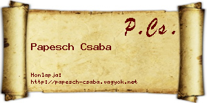 Papesch Csaba névjegykártya